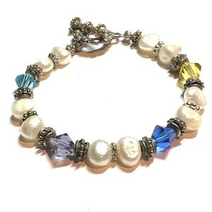 Apostle Creations Multi Colored Crystal and Pearl Bracelet